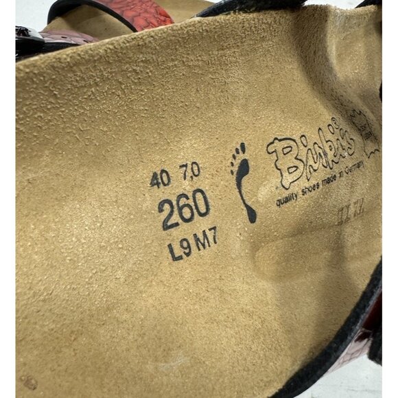 Birkenstock Birki’s Sylt Metallic Red Croc Embossed Sandals Size 40 US 9 Narrow - Picture 6 of 6